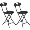5Rcom Folding Stool, 2 Pack 18 inch Folding Bar Stool with Backrest and Handle, Foldable Stools for Adults Up to 350lbs, Collapsible Round Folding Counter Height Stool Chair for Camping Kitchen view 1