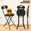 5Rcom Folding Stool, 2 Pack 18 inch Folding Bar Stool with Backrest and Handle, Foldable Stools for Adults Up to 350lbs, Collapsible Round Folding Counter Height Stool Chair for Camping Kitchen view 3