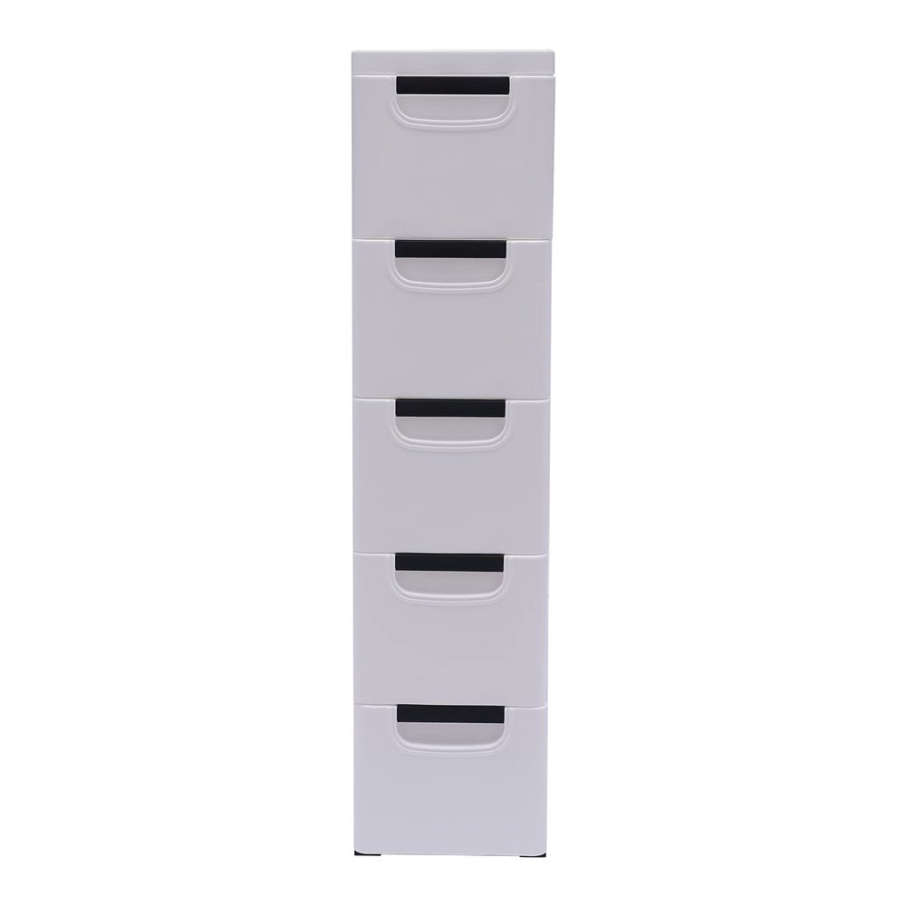 Plastic Drawer 5-layer Closet Storage Baby Clothes Organizer Plastic Dresser with Drawers White Dresser Clothes Drawer Small Kids Dressers for Bedroom Clothes Playroom Furniture Toys