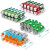 BingoHive 4 Packs Clear Width Adjustable Soda Can Organizer for Refrigerator Expandable Soda Can Dispenser for Beer Soda Seltzer Pop Can Soda Expand Organizer for Fridge Kitchen Pantry view 1