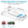 BingoHive 4 Packs Clear Width Adjustable Soda Can Organizer for Refrigerator Expandable Soda Can Dispenser for Beer Soda Seltzer Pop Can Soda Expand Organizer for Fridge Kitchen Pantry view 2