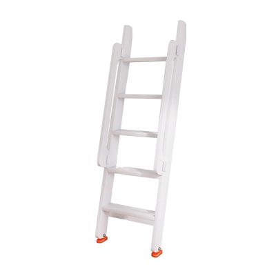 BXKCFYBSQ White Bunk Bed Ladder/Inclined Ladder, Indoor Loft Bed/Dorm Room Lathe Wooden Ladder with Hooks and Non-Slip Feet, Children's Adult Wooden Ladder Ladder Climbing Ladder