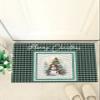Fluffy Bath Rug Christmas Snowman Xmas Tree,Non Slip Shag Carpet Soft Floor Door Mat Retro Letter Words Green Black Plaid,Absorbent Entrance Rugs for Kitchen Bathroom Living Room view 4