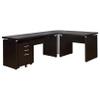 Coaster Home Furnishings - Skylar - Wood - L-Shaped Desk Set with Keyboard Tray, Mobile Filing Cabinet with Casters, Three Drawers - Transitional Style - Home Office - Cappuccino - 800891-S4 view 1