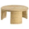 Coaster Home Furnishings - Artina - Woven Rattan and Wood - Round Coffee Table with Bracket-Style Legs and Banana Leaf Detail - Living Room - 36 Inches - Natural Brown - 708508 view 1