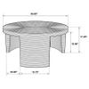 Coaster Home Furnishings - Artina - Woven Rattan and Wood - Round Coffee Table with Bracket-Style Legs and Banana Leaf Detail - Living Room - 36 Inches - Natural Brown - 708508 view 3