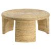 Coaster Home Furnishings - Artina - Woven Rattan and Wood - Round Coffee Table with Bracket-Style Legs and Banana Leaf Detail - Living Room - 36 Inches - Natural Brown - 708508 view 4
