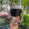 ARTECY Acrylic chain portable milk tea cup sleeve detachable portable coffee cup leather insulated cup protective case view 3