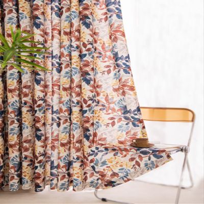 AZIMUZIXI Aesthetic Leaf Printed Room Darkening Curtains for Bedroom Living Room Colorful Window Drapes,2 Panels Set,50''W x 63''L