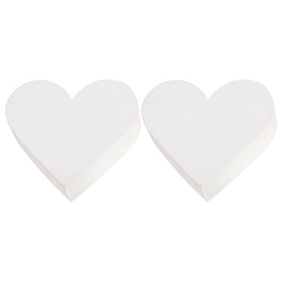 Unomor 2pcs Heart-Shaped Foam Cake Dummy Set, 6 Inch White Cake Models for Baking and Decoration, Ideal for Weddings, Birthdays, and Events