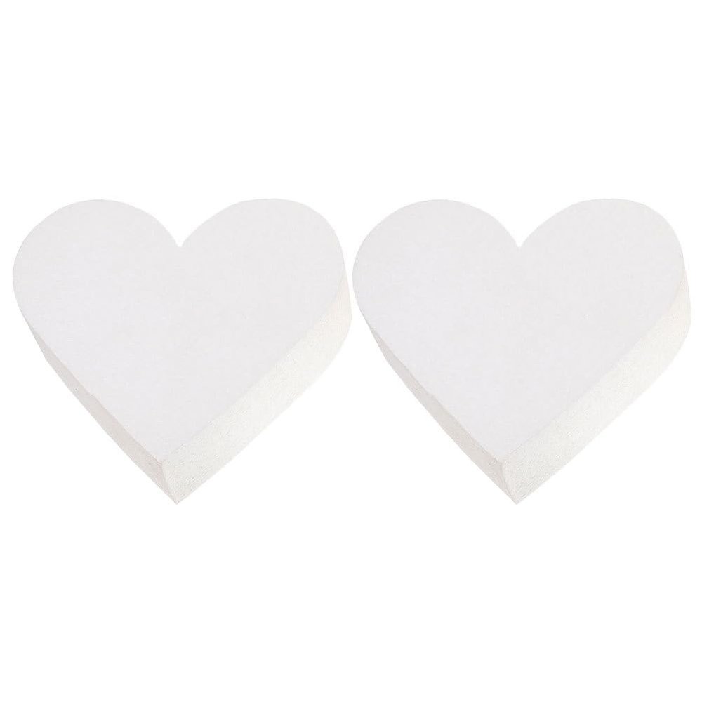Unomor 2pcs Heart-Shaped Foam Cake Dummy Set, 6 Inch White Cake Models for Baking and Decoration, Ideal for Weddings, Birthdays, and Events