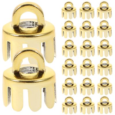 Tofficu Round Christmas Ornament Caps Replacement 12pcs 1.2cm Plastic Christmas Hangers Caps for Christmas Tree Ceramic Glass Porcelain Christmas DIY Decoration Golden