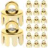 Tofficu Round Christmas Ornament Caps Replacement 12pcs 1.2cm Plastic Christmas Hangers Caps for Christmas Tree Ceramic Glass Porcelain Christmas DIY Decoration Golden view 1