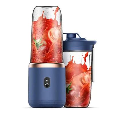 Mini Portable Blender - Handheld Blender Sport - Small Blender For Milkshakes And Smoothies - Excellent Blending Power - Ideal For Travel, Home And Office Double Cup, Saphire Blue