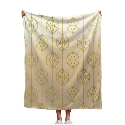 Soft Plush Blankets Cream Coloured Geometric Checked Throw Covers Soft, Plush, Fluffy, 60inch X 70inch
