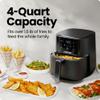 Chefman Air Fryer  4 QT Compact Airfryer for Quick & Easy Meals in Minutes, Features Hi-Fry Technology for Extra Crisp, Touchscreen Controls with 4 Presets, Nonstick & Dishwasher Safe Basket - Black view 3
