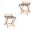 2-pack Foldable Suitcase Stand, Double-layer Suitcase Rack With 5 Sturdy Straps & 2-tier Design, Luggage Rack Can Be Loaded Up To 60Kg, Suitcase Rack for Guest Rooms & Hotels ( Color : Wood Color , Si view 1