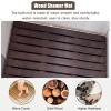 HDYZJQ Dark Brown Wood Shower Mats, Sturdy Non-Skid Bath Mats/Rectangle Foot Platform for Bathroom Tub Sink/Tiles Floors, Wooden Shower Mat, 16 20 24 32 36inch Wide(32inx40in(80cmx100cm)) view 3