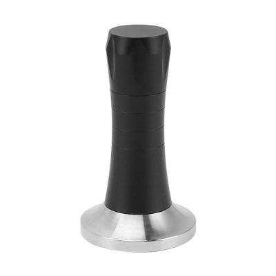 Espresso Coffee Stirrer, Professional Coffee Stirring Distribution Tool 2 in 1 Hand Presser Aluminum Alloy Handle Stand Needle Type Distributor for Home - Black (53mm)