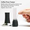Espresso Coffee Stirrer, Professional Coffee Stirring Distribution Tool 2 in 1 Hand Presser Aluminum Alloy Handle Stand Needle Type Distributor for Home - Black (53mm) view 3