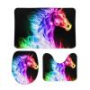 Colorful Fire Horse Bathroom Rugs Set 3 Pieces Non-Slip Bath Mats Washable Shower Mats Floor Mat Sets 19.7"x31.5" view 1