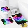 Colorful Fire Horse Bathroom Rugs Set 3 Pieces Non-Slip Bath Mats Washable Shower Mats Floor Mat Sets 19.7"x31.5" view 2