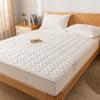 FCLDESHOP Hotel Quality Fitted Sheet,Solid Color Raw Cotton Waterproof Quilted Sheet,Elder Kids Bedroom Urine Barrier Deep Pocket Mattress Protector,White,180x200cm (1pcs) view 1