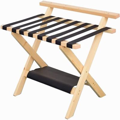PROHEL Folding Furniture Tray Rack - Guest Room Floor Suitcase Stand, Luggage Holder with Nylon Cord, Bring Backrest Multifunctional Storage Rack, for Home/Cafes/Office Buildings (Color : Yellow)