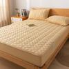 FCLDESHOP Breathable Mattress Pad Cover,Solid Color Raw Cotton Waterproof Quilted Sheet,Elder Kids Bedroom Urine Barrier Deep Pocket Mattress Protector,Khaki,200x220cm (3pcs) view 1