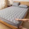 FCLDESHOP Snug Fit Fitted Sheet,Thickened Quilted Waterproof Extra Deep Pocket Bedspread,Elderly Children's Room Urine Barrier Bedding Sheets,Light Grey,180X220cm (1pcs) view 1