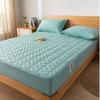 FCLDESHOP Queen Fitted Sheet,Solid Color Raw Cotton Waterproof Quilted Sheet,Elder Kids Bedroom Urine Barrier Deep Pocket Mattress Protector,Blue,90x200cm (3pcs) view 1