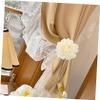 LIFKOME Curtain Tiebacks Flower White Set 2pcs Floral Clips Modern Home Decor No Tools Needed view 2