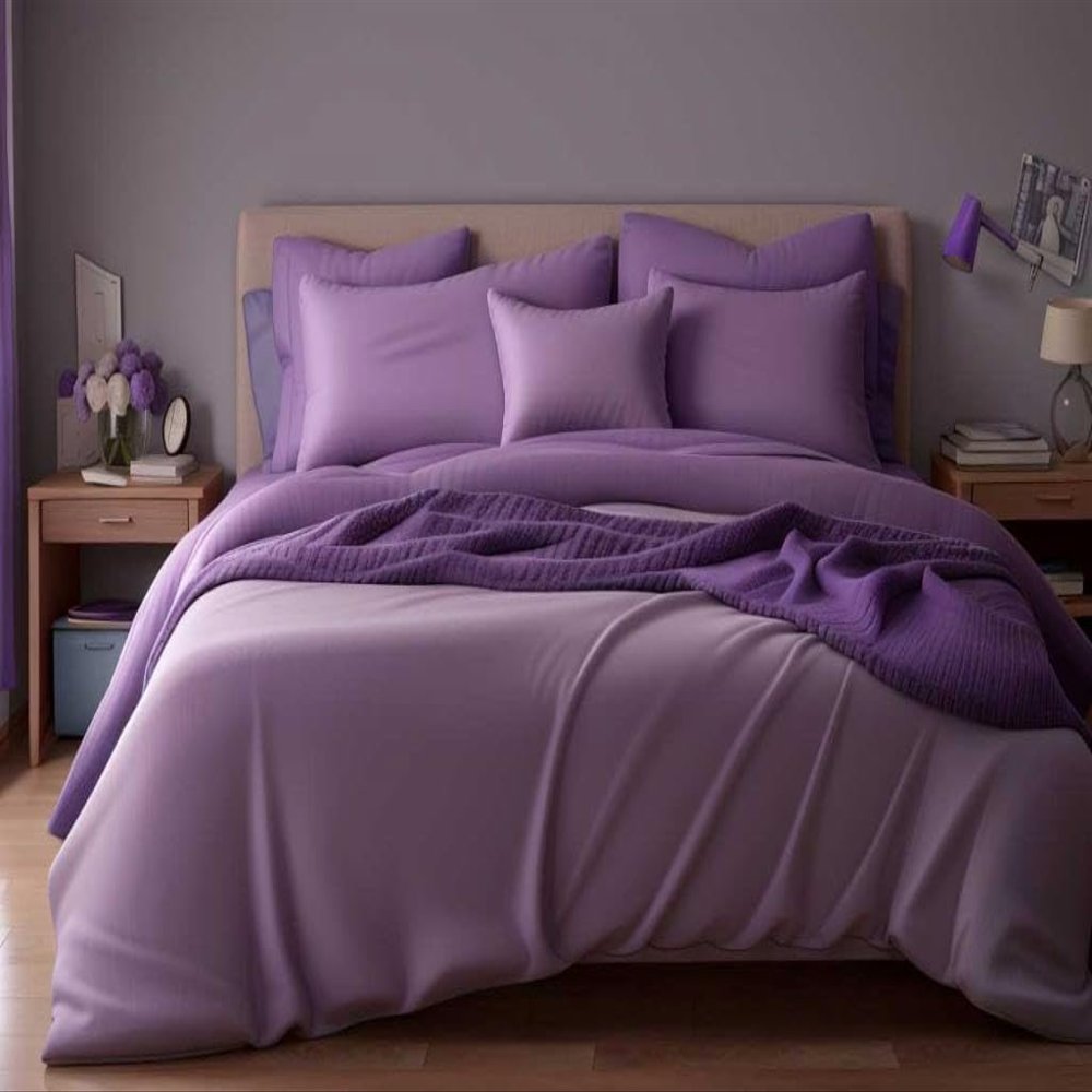 SheetWorld Short King Size Sheet Set - 100% Cotton Woven, 500 TC - Includes 1 Fitted, 1 Flat, 2 Pillow Cases - Softer Than Egyptian Cotton - Natural & Hypoallergenic - Plum - Made in USA