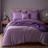 SheetWorld Short King Size Sheet Set - 100% Cotton Woven, 500 TC - Includes 1 Fitted, 1 Flat, 2 Pillow Cases - Softer Than Egyptian Cotton - Natural & Hypoallergenic - Plum - Made in USA view 1