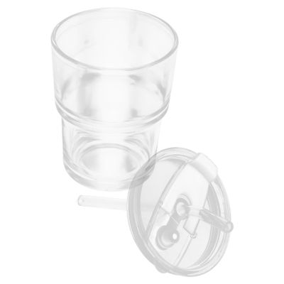BRIGHTFUFU Tea Drinking Glass Cup with Lid Straw Stylish Coffee Tea Cup for School Office Home for Cold Beverages Elegant Design Easy to Clean
