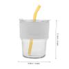 BRIGHTFUFU Tea Drinking Glass Cup with Lid Straw Stylish Coffee Tea Cup for School Office Home for Cold Beverages Elegant Design Easy to Clean view 2