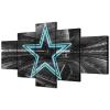 (100X175CM/5PCS) Frame Canvas Print Poster - American football Dallas Field Stadium with Neon Cowboys badge - Original Black and White Sports Wall Art for Home and Office Decor view 1