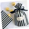 Healvian 100pcs Black and White Stripe Plastic Goodie Bags for Cookies Treats and Snacks Moistureproof Party Favor Wrapping Bags for Birthdays Weddings and Holidays view 2
