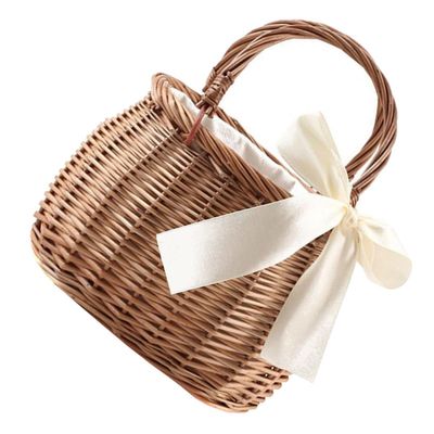 CHILDWEET Woven Basket Flower Basket Light Brown 8.26 X 5.90 X 4.72 in