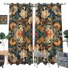 Brebasf Abstract William Morris Floral Blackout Thermal Insulation Curtains,Rustic Aesthetic Art Watercolor Spring Floral Theme Room Darkening Top Grommets Curtain-2 Panels 84" L x 42" W view 3