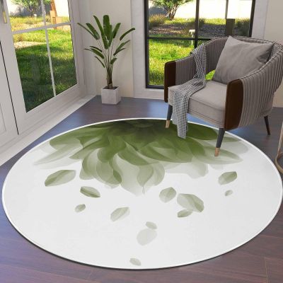 Gradient Sage Green Round Area Rug 3ft,Washable Outdoor Indoor Carpet Runner Rug for Bedroom,Kitchen,Bathroom,Living/Laundry Room,Area+Rug Small Bath Door Desk Floor Mat Minimalist Geometric Solid Art