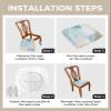 ZOE GARDEN Gradient Marble Chair Seat Covers for Dining Room Stretch Chair Seat Covers Set of 1, Chair Seat Protector Cushion Slipcovers for Kitchen Restaurant Office Modern Ombre Teal Turquoise Gold view 4