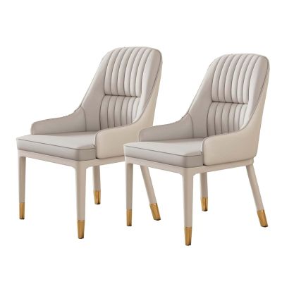 Amunpitic Dining Chair PU Leather Living Room, Living Room Chairs with Backrest, Upholstered Dining Chairs, Chairs for Kitchen, Set of Dining Room Chairs, for Kitchen, Dining (B 2 Pack)