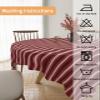 Abstract Red Tablecloth Waterproof for Round/Rectangle/Oval/Square Tablecloth 54x54 in Table Cloth Cover for Fall Baby Shower Christmas Wedding Party, Contemporary Minimalist Gradual Lines view 2