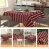 Abstract Red Tablecloth Waterproof for Round/Rectangle/Oval/Square Tablecloth 54x54 in Table Cloth Cover for Fall Baby Shower Christmas Wedding Party, Contemporary Minimalist Gradual Lines view 4