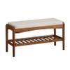 ANram Bamboo Shoe Rack Bench, 3-Tier Shoe Organizer Storage Shelf for Entryway Hallway Bathroom Living Room view 1