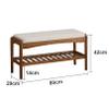 ANram Bamboo Shoe Rack Bench, 3-Tier Shoe Organizer Storage Shelf for Entryway Hallway Bathroom Living Room view 2
