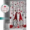 Valentine's Day Shower Curtain for Bathroom 36" x 72", Romance Love Heart Gnome Wood Grain Shower Curtain with Hooks Polyester Waterproof Home Bathtub Decor view 3
