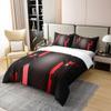 Red Black Honeycomb 100% Duvet Cover Full Size 3 Pcs Modern Simple Geometric Grid Bedding Set for Kids Teens Adults Abstract Stripes Lines Decor Comforter Cover with 2 Pillowcases(No Comforter) view 2