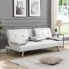 anwickjeff Convertible Folding Futon Sofa Bed with Metal Legs & 2 Cupholders, Modern New Upholstered Couch Loveseat Sleeper, Folding Couches Bed, Removable Armrests for Small Spaces (White) view 1